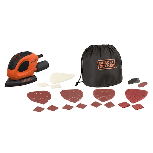 55W Mouse Sander with 10 Accessories in Softbag