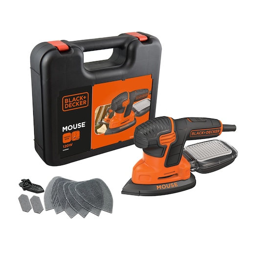 120W Next Generation Mouse® Sander with Kitbox and 9 Accessories